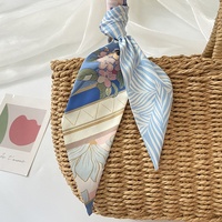 Écharpe Élégante avec Imprimé Étoile et Fleur Tendance, Utilisable comme Bandeau pour Cheveux ou Décoration de Sac pour Femme