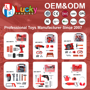 Jouets de rôle pour enfants Luckytoys, jeux de simulation, ensemble d'outils de réparation pour tout-petits avec boîte en plastique portable - Product Image 6