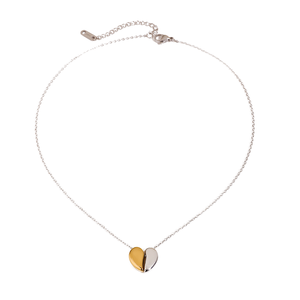Collana pendente con cuore in oro 18K placcato SongYi oro solido placcato 'L' Love Letter - Product Image 1
