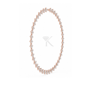 Collar de tenis con racimo de tréboles de diamante, chapado en plata, con diseño floral natural, de cuatro hojas cultivadas en laboratorio, estilo eternidad, de lujo nupcial - Product Image 6