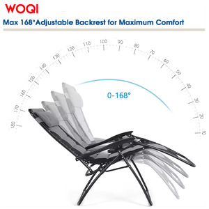 Silla Reclinable Plegable para Exteriores WOQI, Respaldo Ajustable, Muebles de Patio de Acero y Aluminio, Diseño Contemporáneo en Gris Pizarra - Product Image 2