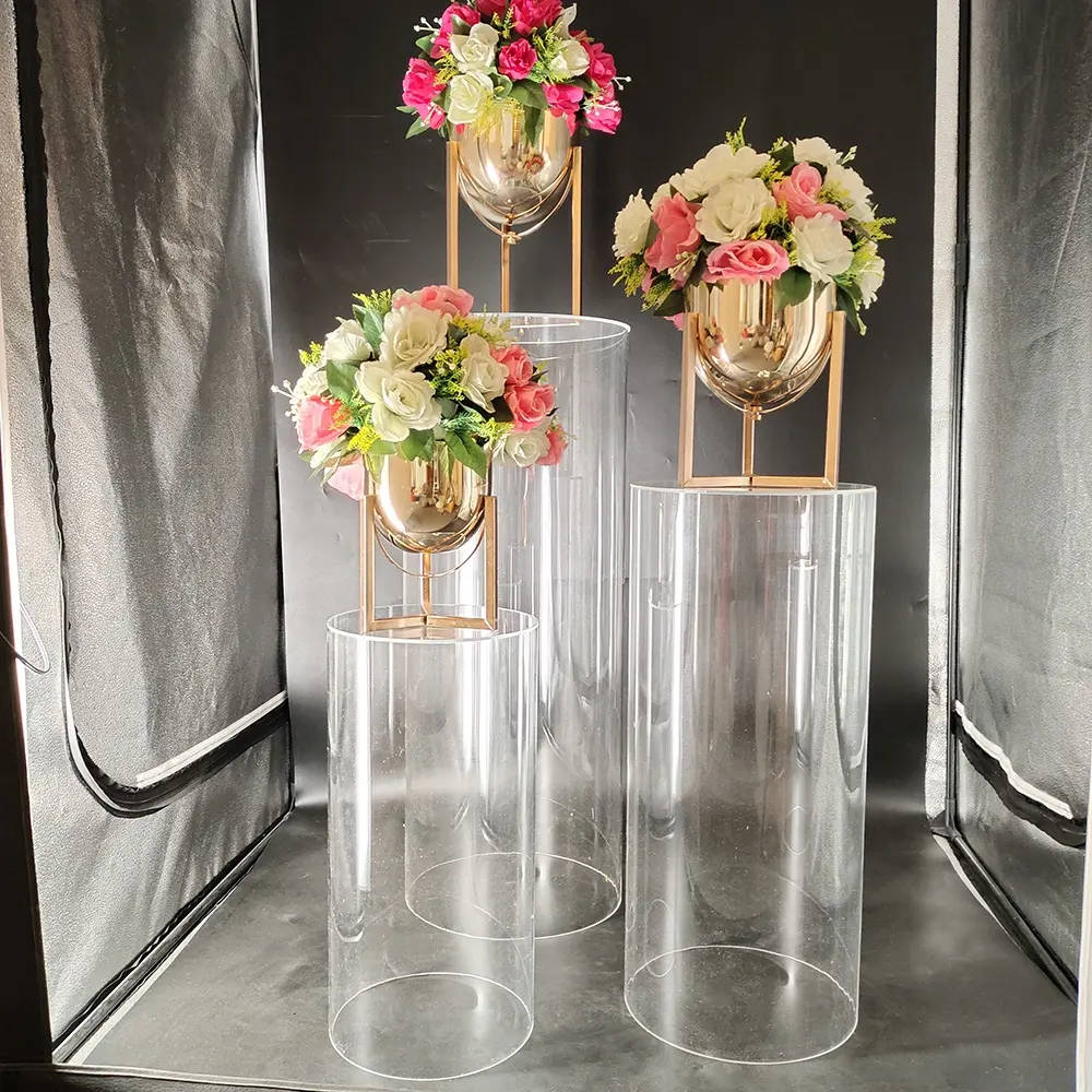 2024 bán buôn 3pcs rõ ràng Acrylic plinths cho sự kiện