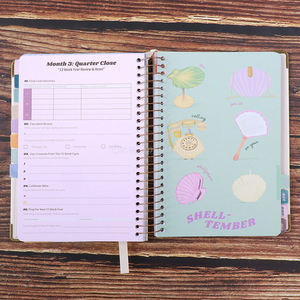 Custom Spiral Bound Goal Planner Printing Hardcover Monthly Weekly Productivity Journal <b>Notebook</b> with <b>Divider</b> Tabs - Product Image 5
