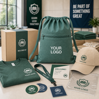 All-in-One Schulgeschenkset: Canvas-Rucksack mit Kordelzug, individuellem Logo, Fronttasche mit Reißverschluss, Kartenbox, Anhänger und Verpackung – Großhandelslieferant