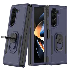 Shockproof Case For Samsung Galaxy Z Fold5 5G Ring Kickstand Cover PC TPU Hybrid Phone Case