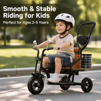Tricycle classique pour enfants, tricycle à 3 roues pour enfants, cadre en acier robuste pour les tout-petits, garçons et filles, jouet de conduite en plein air, âge 2-5 ans