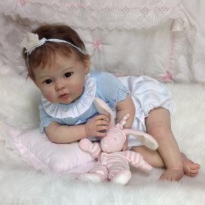 22 pulgadas barato encantador lindo <span class=keywords><strong>muñeca</strong></span> niña Bebe <span class=keywords><strong>Reborn</strong></span> cuerpo de algodón suave bebé renacimiento <span class=keywords><strong>muñeca</strong></span> Kits para niños - Product Image 3