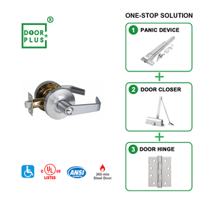 מנעול דלת צילינדרי כבד מסגסוגת אבץ של Doorplus עם ידית ידית פרטית בתקן ANSI - Product Image 4