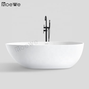 Bañera de piedra artificial bañera de hidromasaje para una persona baño moderno resina bañera de pie libre para hotel - Product Image 3