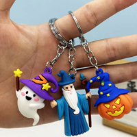Lot de porte-clés en silicone et plastique, vente en gros, pendentifs fantaisie citrouille et fantôme, boîte surprise, figurine à suspendre au sac, cadeau amusant