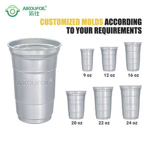 Personnaliser la fête en plein air écologique réutilisable boisson froide tasses à boire <span class=keywords><strong>gobelet</strong></span> jetable en aluminium avec couvercle - Product Image 2