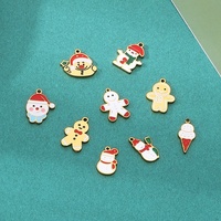 Accessoires de bijoux en acier inoxydable électroplaqué 18 carats sur le thème de Noël, pendentifs DIY, arbre de Noël, Père Noël, bonhomme de neige, renne