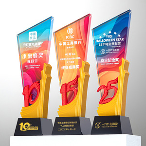 Crystal <b>Trophies</b> Laser <b>Engraved</b> Digital Printing Durable Business Gifts For Anniversary Employee Awards 5th 10th 20th Years - Product Image 4