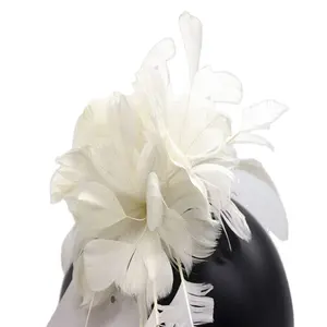 stripped coque feather flower mount with headband