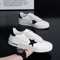 Sneakers basses rétro populaires pour hommes, Silver Star, semelle épaisse, doublure en mesh, confortables, chaussures décontractées