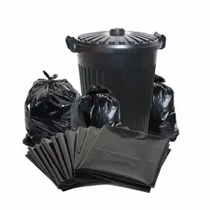 Heavy Duty Recycled Large Portable Black Hdpe Plastic Bin Liner Trash Garbage Bags