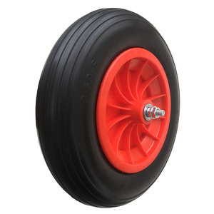 Roue de remplacement robuste en mousse PU 14'' 3.50-8, pneu plein anti-crevaison pour brouette, chariot de jardin, remorque - Product Image 2