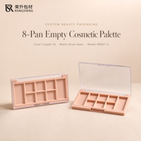 Palette de fards à paupières vide personnalisée à 8 compartiments, étui compact cosmétique avec couvercle transparent, emballage de maquillage en plastique pour marque privée