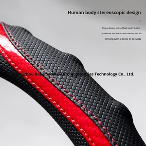 Popular transpirable y resistente al desgaste de cuero para <span class=keywords><strong>volante</strong></span> de coche, accesorios interiores automotrices universales para hombres - Product Image 5