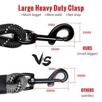 Laisse pour chien personnalisée avec logo, réfléchissante, robuste, résistante, en nylon imperméable, avec poignée rembourrée