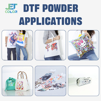 Poudre adhésive thermofusible DTF Jetcolor à fusion rapide 100% TPU certifiée CE 80-200µm Blanc/Noir pour impression à chaud sur imprimante Guangdong