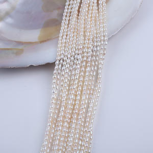 Perles d'eau douce cultivées en forme de millet blanc de 2,5 à 3 mm en gros, accessoires de bijoux semi-finis, perles en vrac, fil de perles - Product Image 2