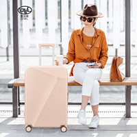Valises de voyage en PC Dongguan DWL 20/24 pouces, bleu ciel/blanc/rose/vert clair, forme diamant