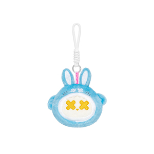 Porte-clés Lapin Exotique Rouge Vibrant en Peluche Douce, Breloque de Sac avec Broderie Signature Yeux Croisés et Étiquette Tissée du Marque - Product Image 3
