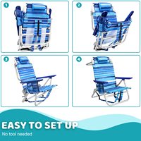 Prix de gros Chaises de plage pliantes robustes pour le camping avec de grandes poches et porte-gobelet