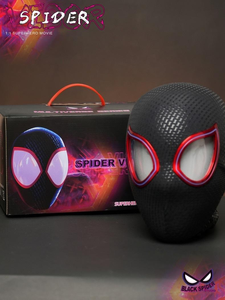 Máscara <span class=keywords><strong>de</strong></span> Spider-Man con Ojos Luminosos Móviles, Máscara <span class=keywords><strong>de</strong></span> Spider-Man Miles Morales, Control Remoto, Máscara Completa para Adultos/Niños, Cosplay - Product Image 5