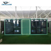 Chine Luxe Salon Préfabriqué Portable Caravane En Bois Mobile Module Camp Acier Plat Pack Bâtiment Modulaire Minuscule Bureau Préfabriqué