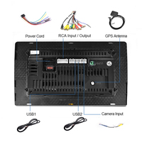 Autoradio multimédia Android 9 pouces universel double DIN avec écran tactile, GPS, Bluetooth et CarPlay sans fil, lecteur 2+32 Go