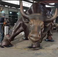Estatua Gigante de Toro de Wall Street en Latón, Escultura Moderna de Toro de Tamaño Real en Bronce