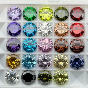 Piedras de Circonia Cúbica Redondas de 4mm 6mm 8mm 10mm 12mm, Color Amarillo, Verde y Rosa, Circonia Sintética, Material de Circonio Tratado Térmicamente - Product Image 3