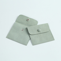 8X8Cm Groene Microfiber Suède Snap Magnetische Knop Milieuvriendelijke Luxe Vierkante Aanpasbare Sieraden Geschenkzak