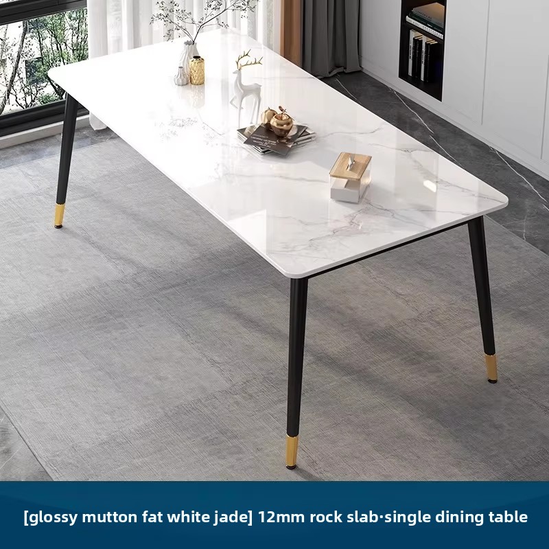 Table simple en jade blanc brillant de 12 mm