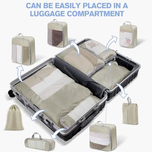 7 pièces de cubes de compression ultra-minces pour le voyage, cubes de compression pour bagages, sacs organisateurs de valises en maille - Product Image 3