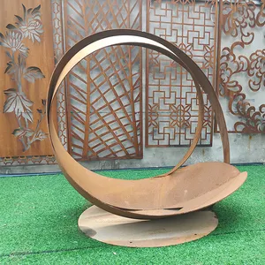 Стальная садовая скульптура corten, металлическое художественное украшение, скульптура для улицы