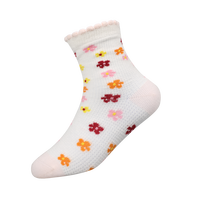 Multi-Designed 3D Flowers Crew Chaussettes personnalisées respirantes OEM Jacquard pour enfants pour filles