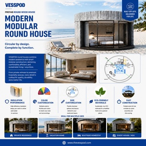 Villa a Cupola Rotonda Prefabbricata in Stile Europeo Personalizzata, Casa in Legno di Lusso per Esterni a Montaggio Rapido, Glamping - Product Image 2