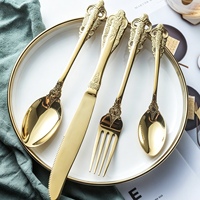 Ensemble de cuillères de luxe baroque en acier inoxydable 304, poli miroir, pour café et thé, idéal pour mariages et restaurants
