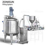 ZONESUN ZS-DTPT2 Remplisseuse Automatique Miel Confiture Ketchup Bouteille Verre Shampoing Lotion Pâte Avec Réservoir Mélangeur