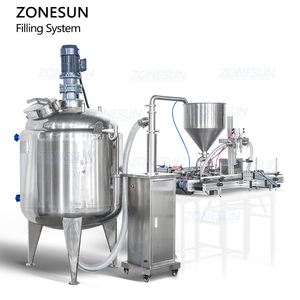 ZONESUN ZS-DTPT2 Automatic Honey Jam Ketchup Filler Glass Bottle Shampoo Lotion Paste <strong>Filling</strong> <strong>Machine</strong> <strong>With</strong> Mixing Tank - Product Image 5