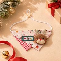 Bandana de Noël pour chien avec ornement 3D, tissu doux réglable, écharpe de fête pour animaux de compagnie (chats et chiens), vente en gros personnalisée