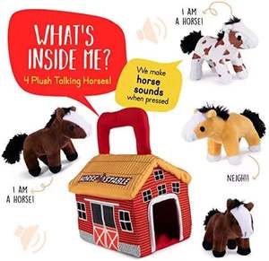Ensemble de jouets en <span class=keywords><strong>peluche</strong></span> super doux interactifs et parlants à succès, comprend 4 porte-chevaux mignons pour les tout-petits et les bébés, durable - Product Image 5