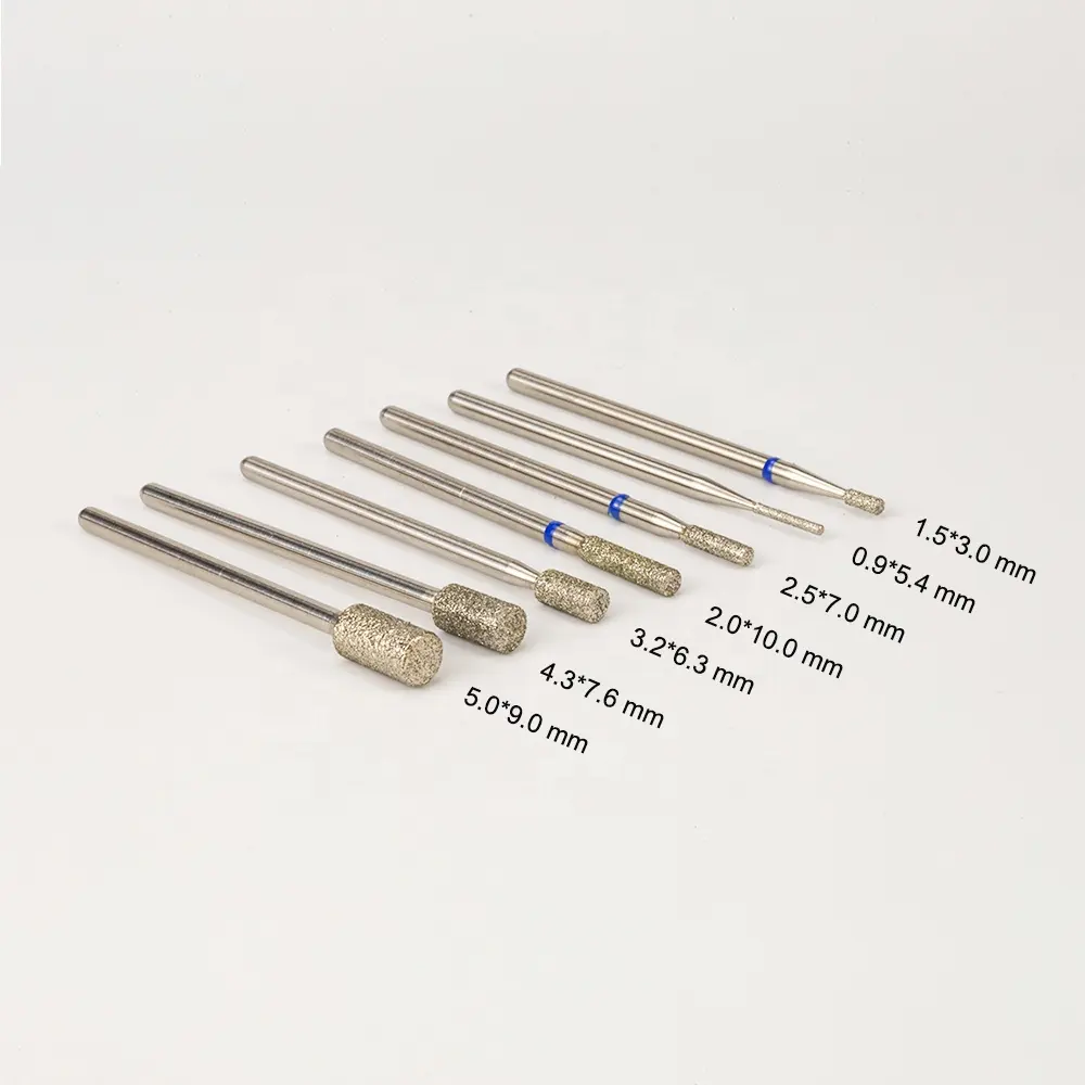 Wholesale Barrel Efile Rotary Burrs Grinding Head Tips Electric Drill Diamond Nail Manicure Cuticle Bits Russian High Quality