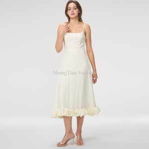 ชุดแต่งงานแฟชั่นหรูหราแบบ OEM สายเดี่ยวระบายผ้าชีฟอง ชุดเดรสยาวทรงเอไลน์สำหรับงานปาร์ตี้ - Product Image 6