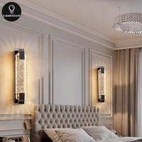 Applique murale moderne en acrylique à LED Lampe de chevet en cristal avec aluminium pour la décoration de la maison du salon