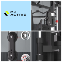 PINJIAN Équipement de Fitness Commercial Complet, Appareil d'Entraînement Multifonctionnel, Équipement de Musculation pour Salle de Sport avec Machine Smith et Rack à Squat