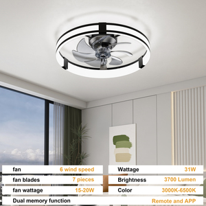 Low Profile Ultra Thin <b>Ceiling</b> Fan <b>Light</b> Silent Copper Motor Reversible Airflow Timing Fan <b>Light</b> For Low <b>Ceiling</b> Room - Product Image 6
